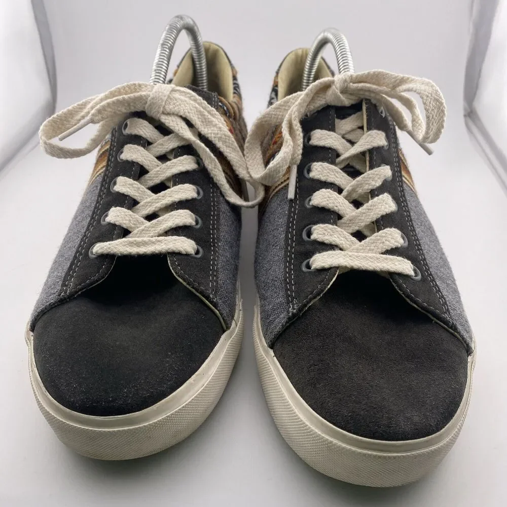 Inkkas  Canvas/Suede Sneakers Boho Native Aztec Gray Brown Mens 11 Womens 13‎